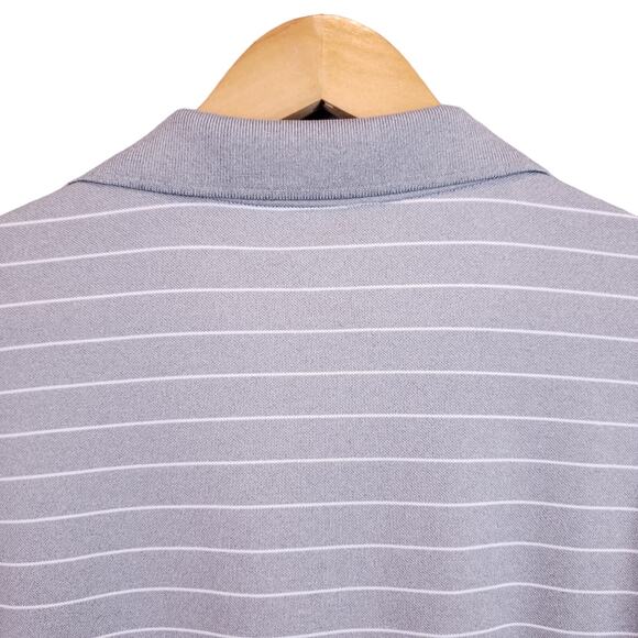 Greg Norman Men's Attack Life Golf Polo Shirt Size Large Gray/White Stripe - Picture 10 of 13